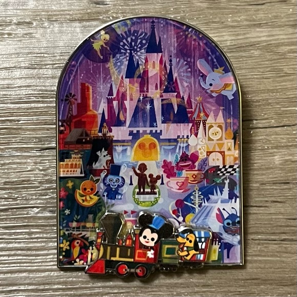 Disney Parks 2023 Joey Chou Mickey Minnie Castle Train Small World Pin Set NEW - Picture 6 of 6